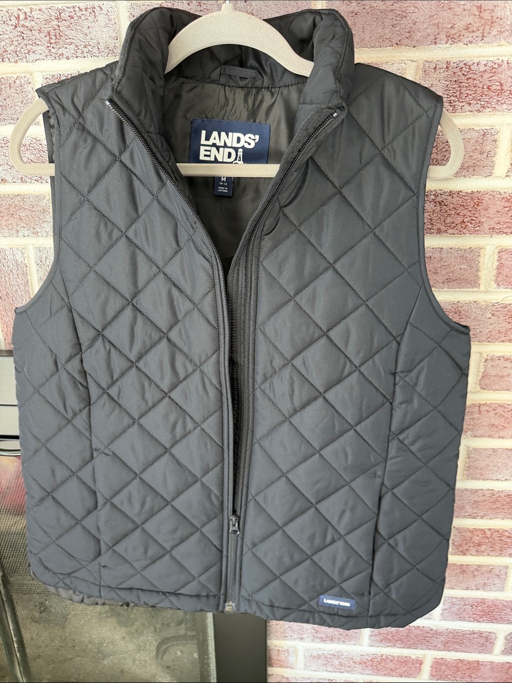 Lands' End women’s black Charcoal Zip Vest